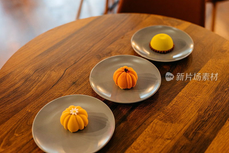 Mini Cakes On The Table In A Café